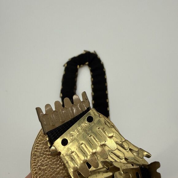 Vintage Unbranded 90s Elastic Gold Tone Belt Costume Metal - Picture 8 of 11